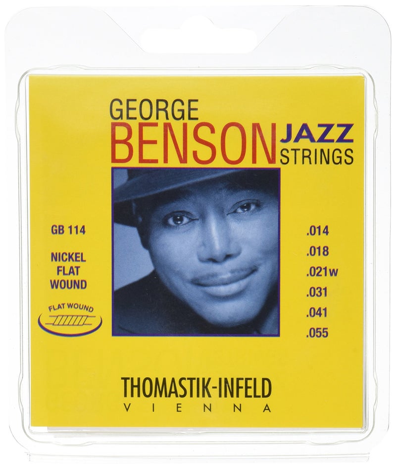 Thomastik-Infeld خيوط جيتار جاز من توماسيتك-إنفيلد GB114: مجموعة جورج بنسون 6 أوتار - نيكيل نقي مسطح E, B, G, D, A, E - Image 1